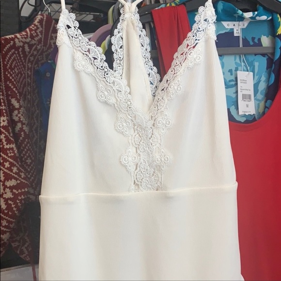 Topshop lace trim strap ribbed bodysuit - Picture 5 of 7